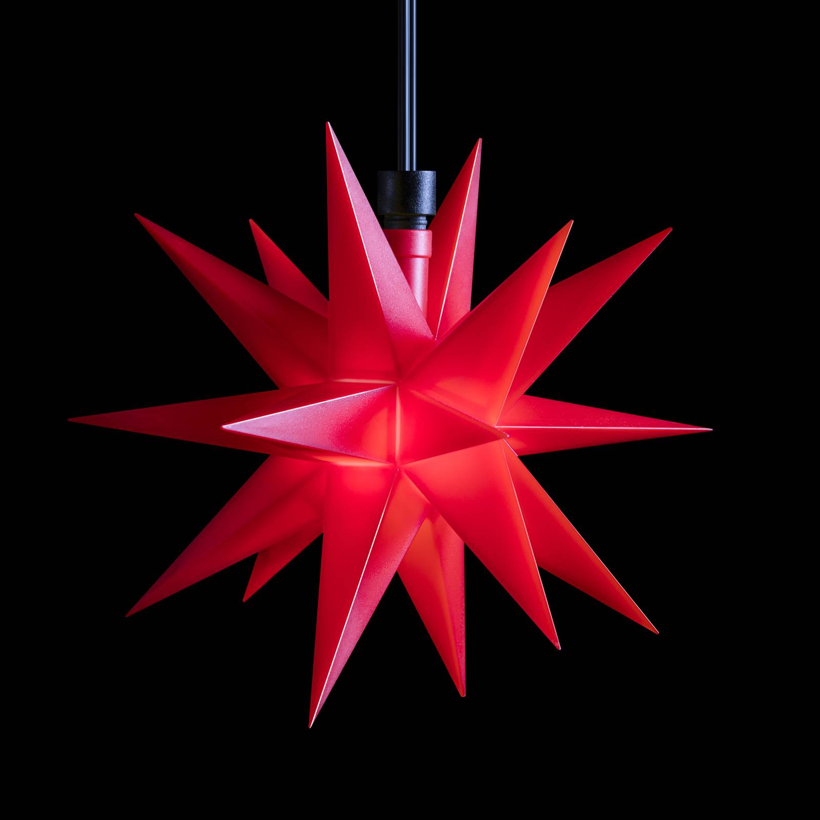 Image of Étoile LED, extérieur, 18 bras Ø 12 cm pile, rouge 4251488500810