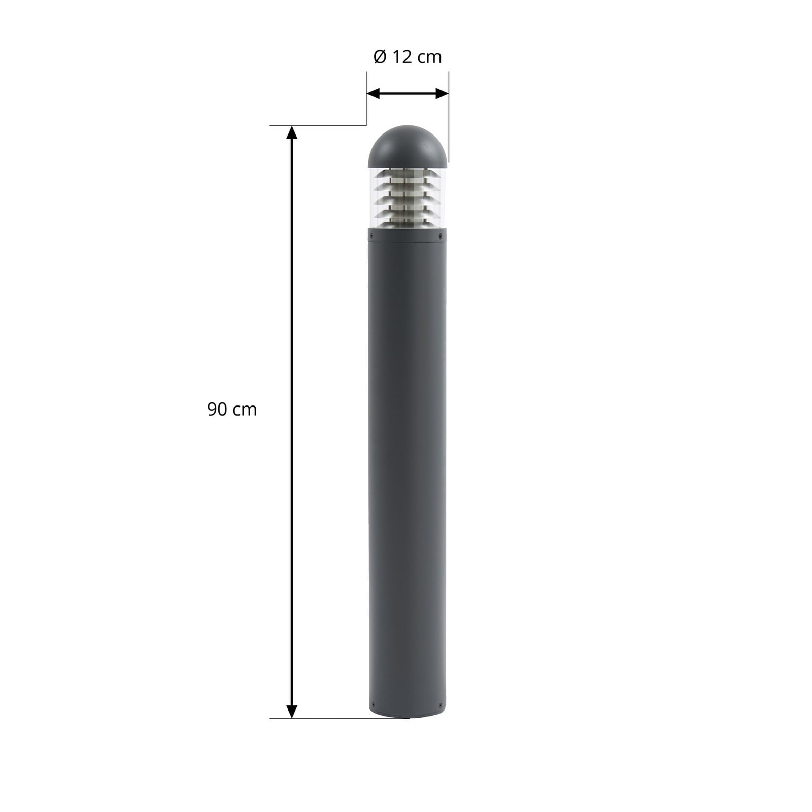 Skagena LED-gatelampe, høyde 90 cm, IP54, aluminium, antrasitt - Lucande