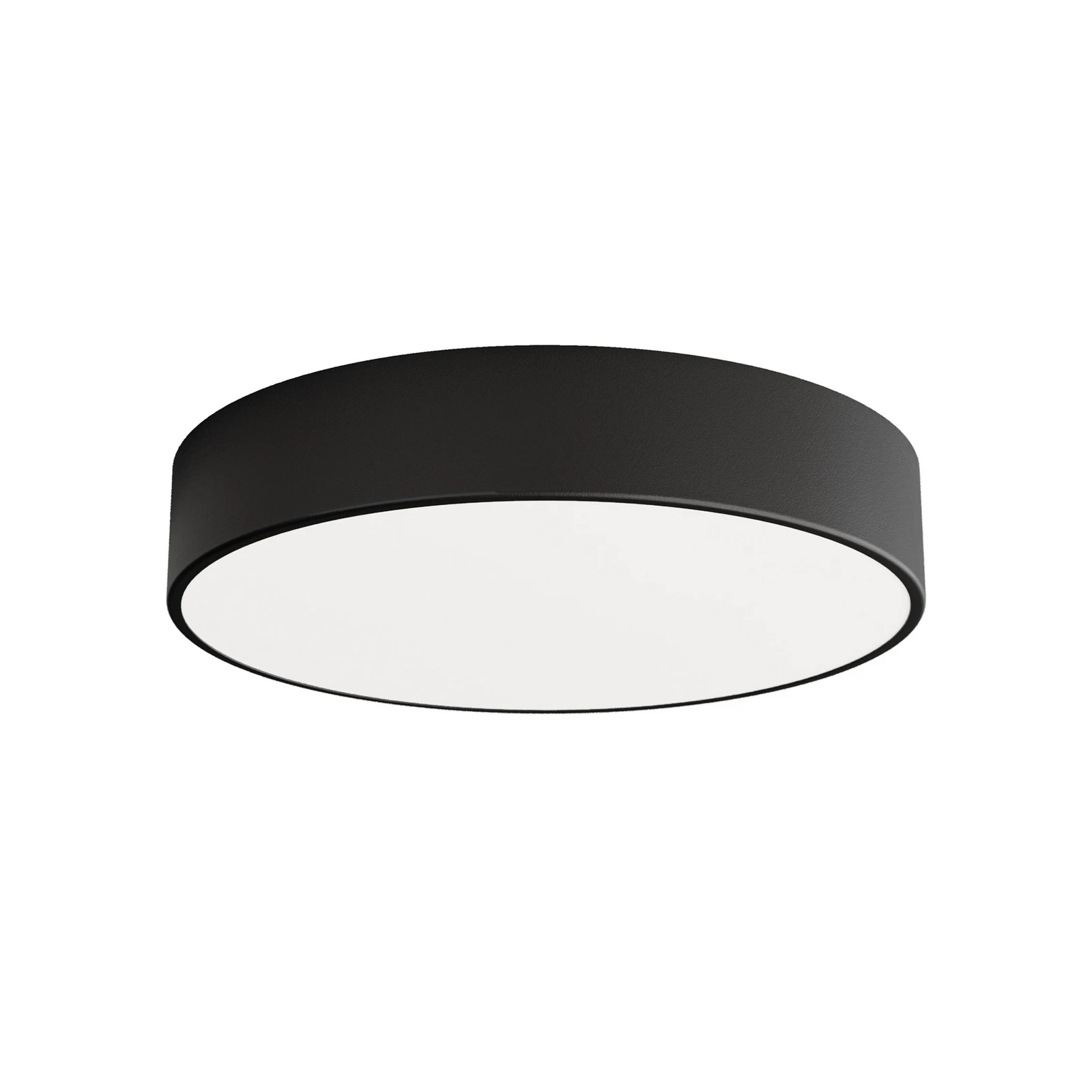 Cleo 400 mennyezeti lámpa, fekete, érzékelő, IP54, Ø 40 cm, fém