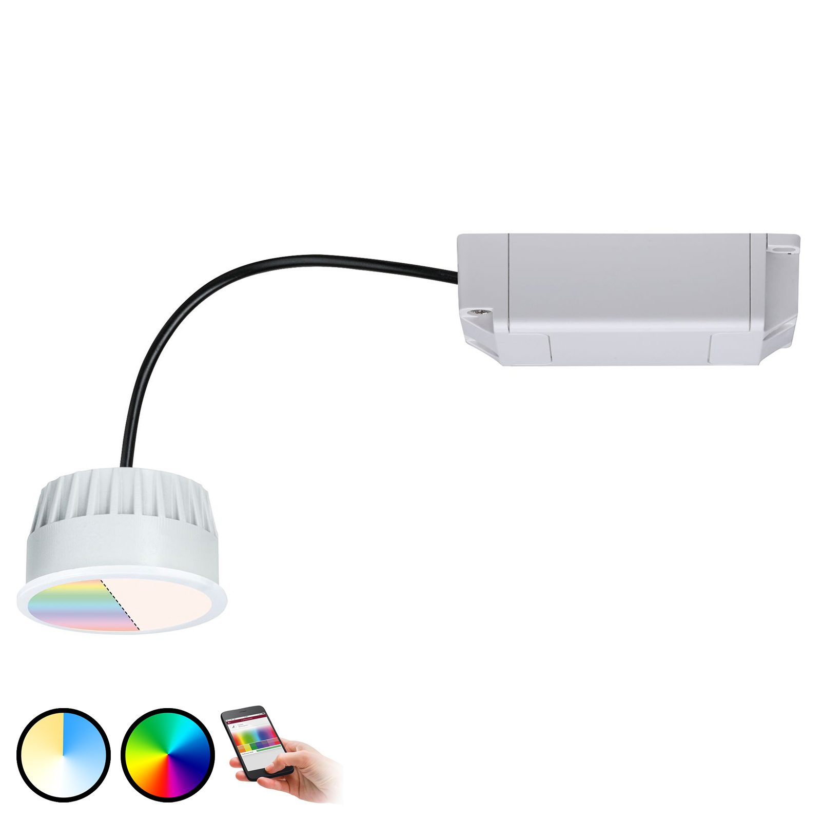 Paulmann Smart Friends ZigBee Coin LED module RGBW, for Living / Dining Room, 2.5 W, energy efficiency: A, H: 3.5 cm