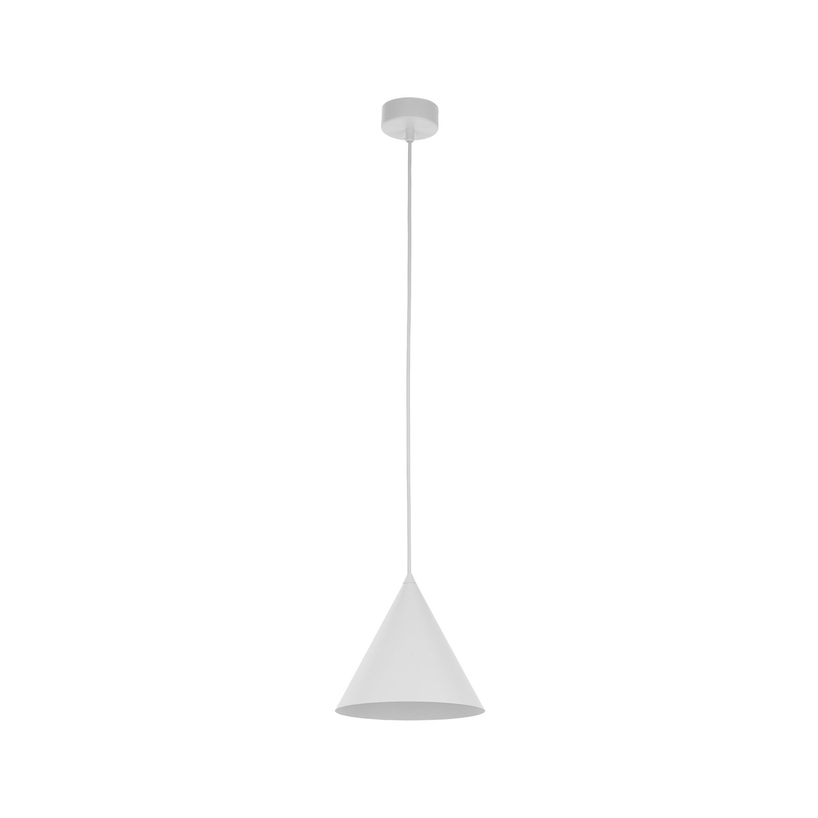 Lampada a sospensione Cono, bianco, Ø 19 cm, acciaio, 1 luce