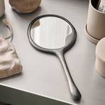 ferm LIVING hand mirror Lava, black, height 29 cm, aluminium