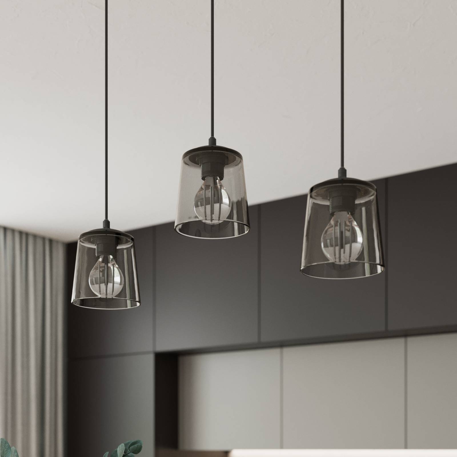 Lampa wisząca Lucea 3-punktowa smoke