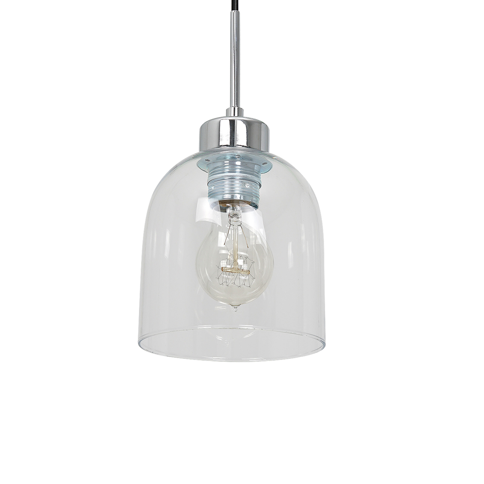 Fill hanging light, clear/chrome, 1-bulb