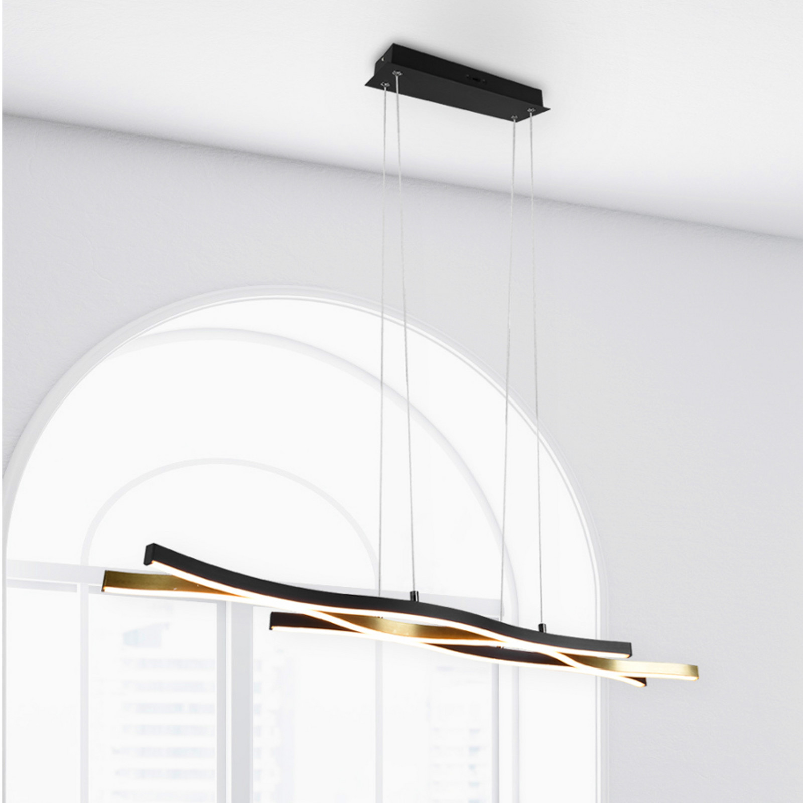 Trio Lighting Lampă suspendată Blaze LED CCT dimabilă alamă - Camera de zi / sufragerie - modern - alamă mată negru - Metal