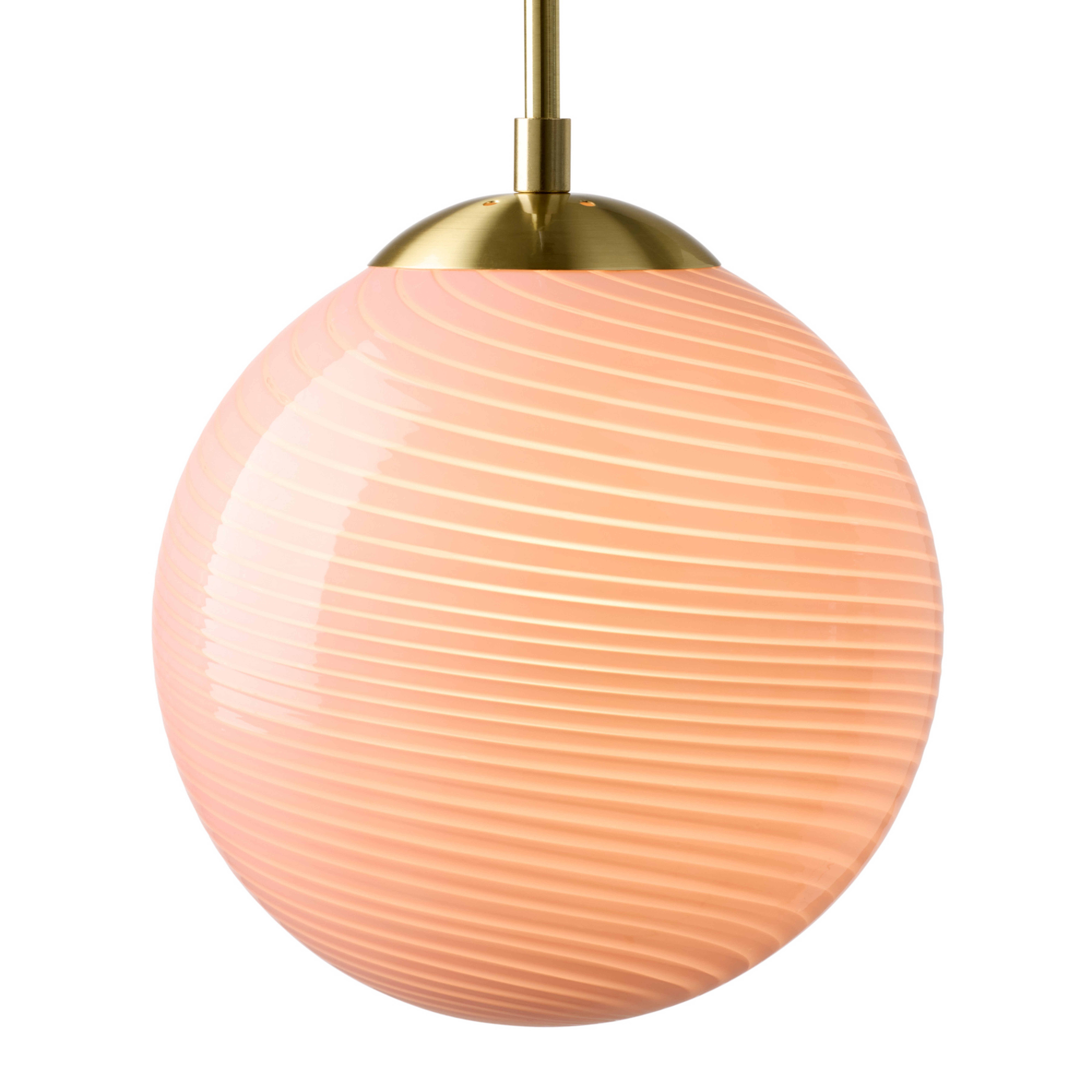 CANDY BALL Hängelampe, rosa/altmessing Ø 30 cm - Halo Design
