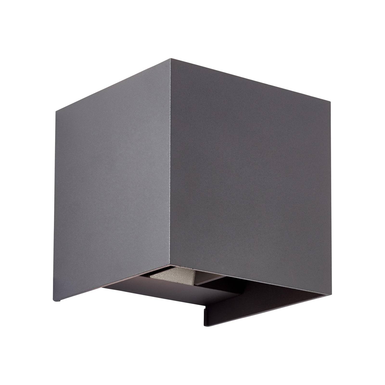 LED-Außenwandleuchte Hilly, Höhe 10 cm, dunkelgrau, Metall