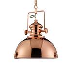 Lámpara colgante de metal, diseño industrial, color cobre