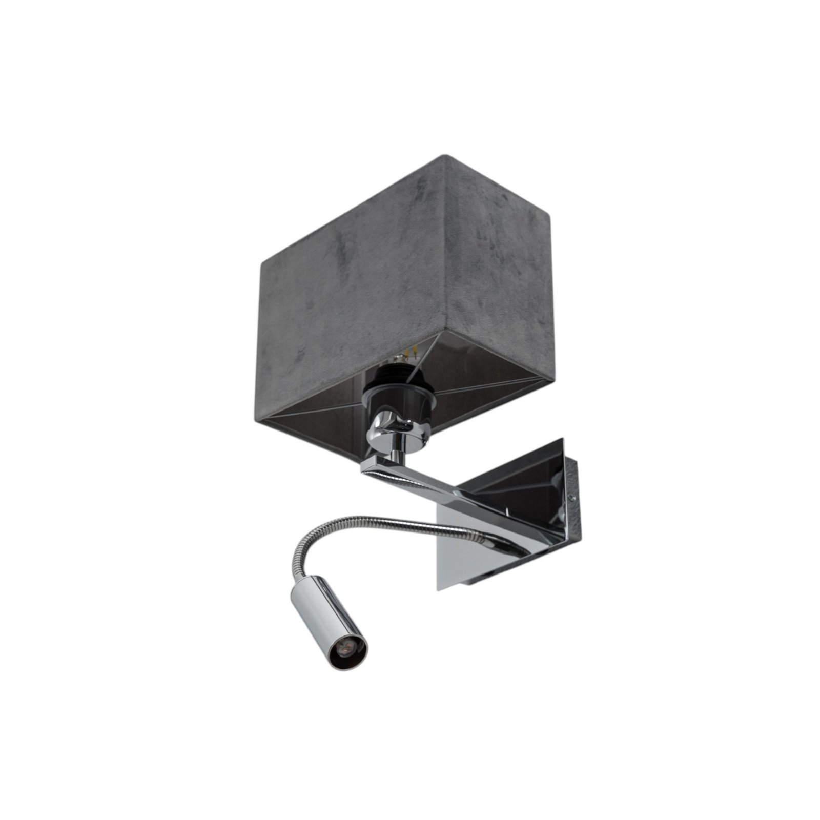 Zidna lampa Harry, kvadratna, krom/krom/tamnosiva