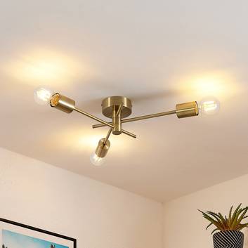 Lindby Cerros loftlampe, 3 lyskilder, messing