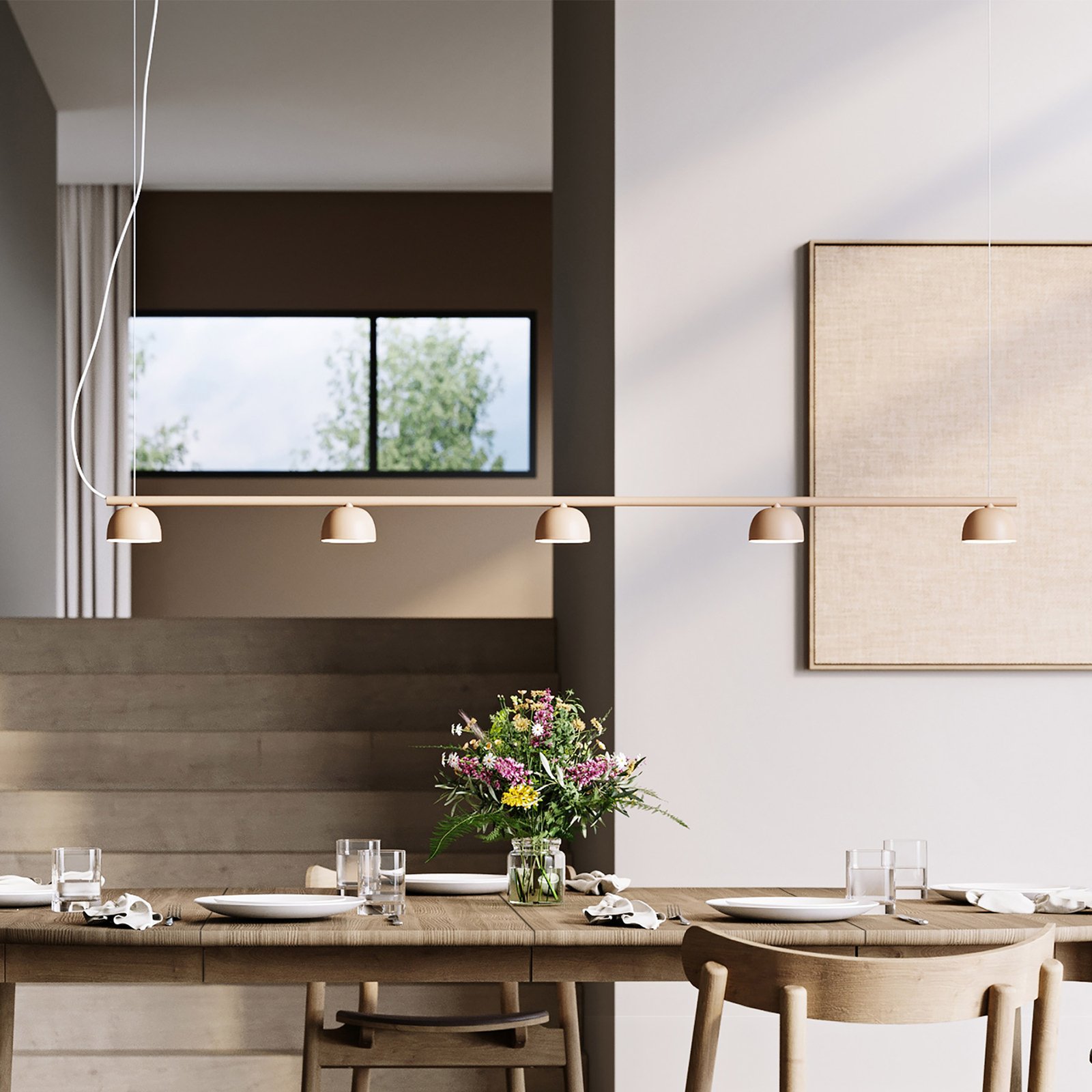 Northern Blush LED pendant light, 5-bulb.