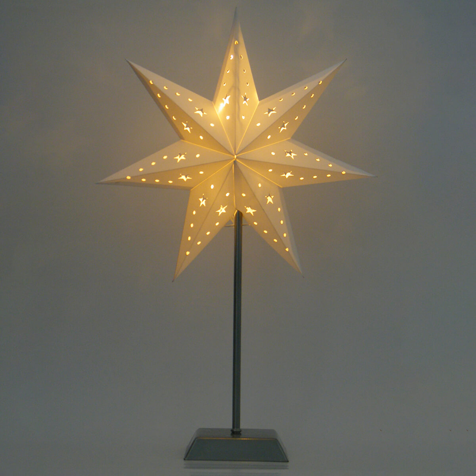 Sedemcípa papierová LED hviezda Whitemas