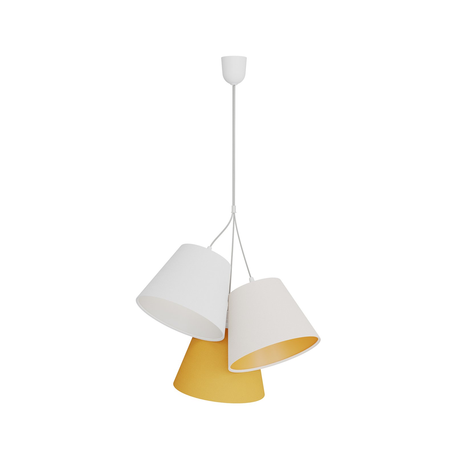 Hanglamp Zsofia 3-lamps wit/oranje
