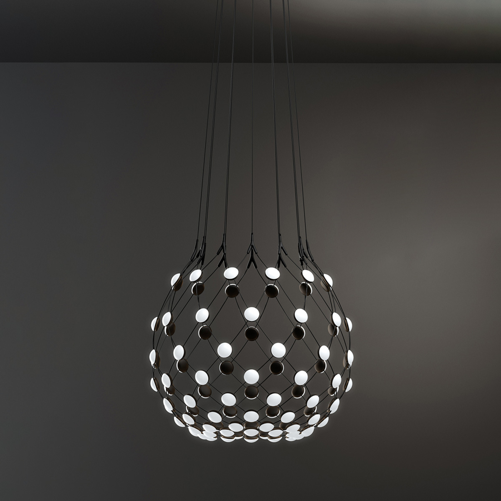 Mesh Závěsné Svítidlo Ø80xH60 Phase 5m Black - Luceplan
