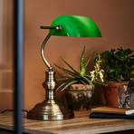 Bankers table lamp, height 25 cm green