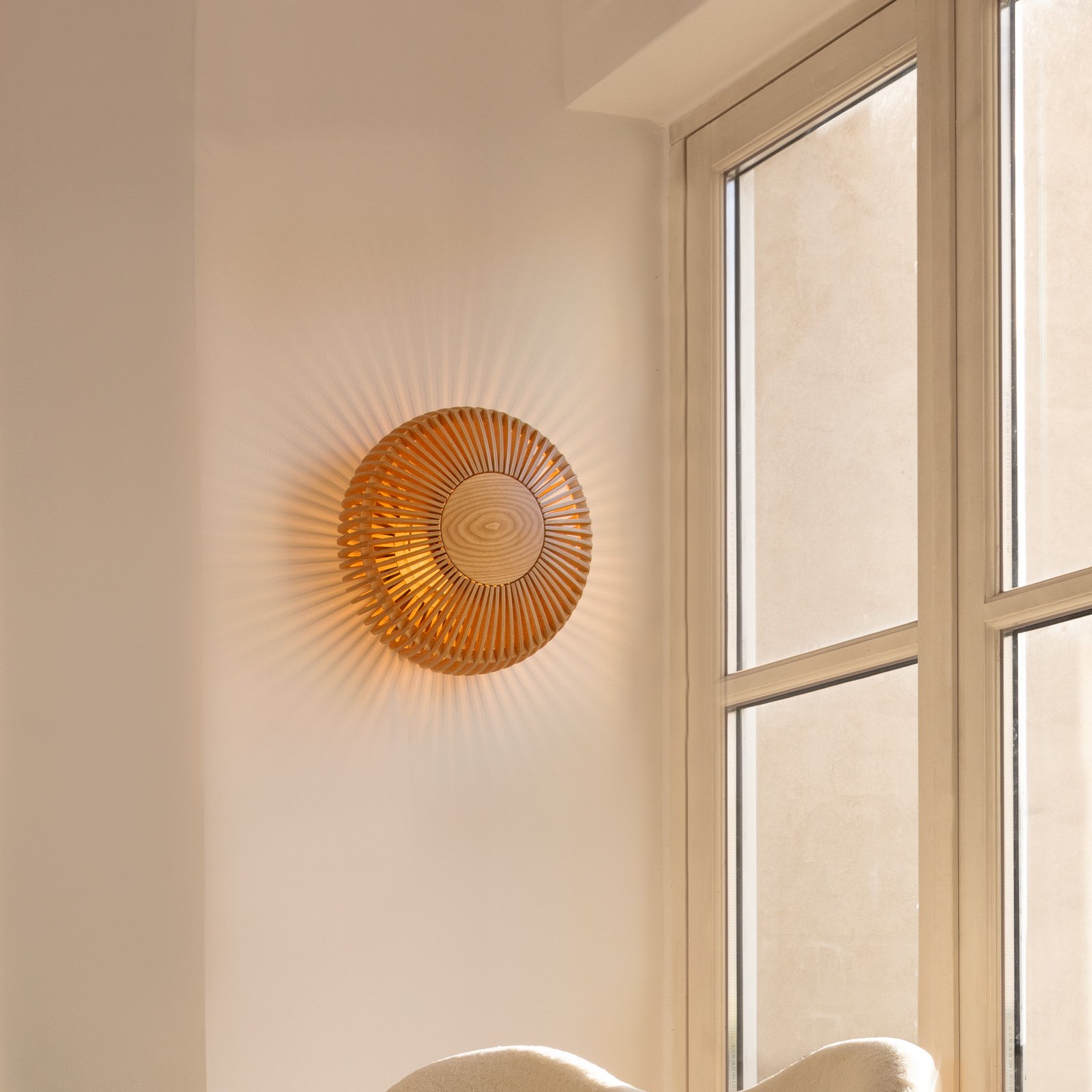 UMAGE Clava up wall light made of wooden slats