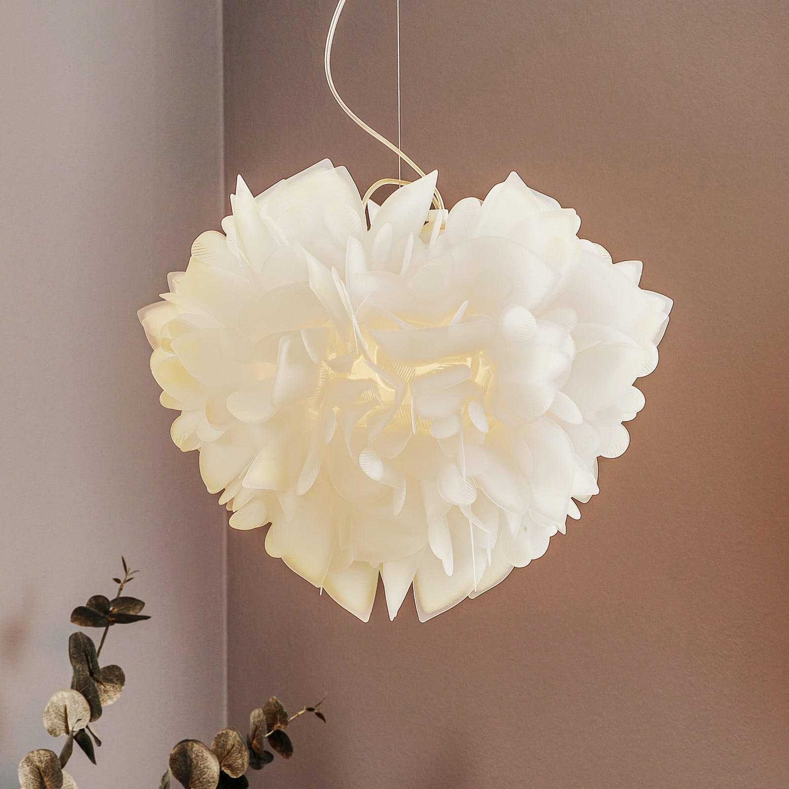 Slamp Veli Foliage candeeiro de suspensão branco-transp. Ø 45cm