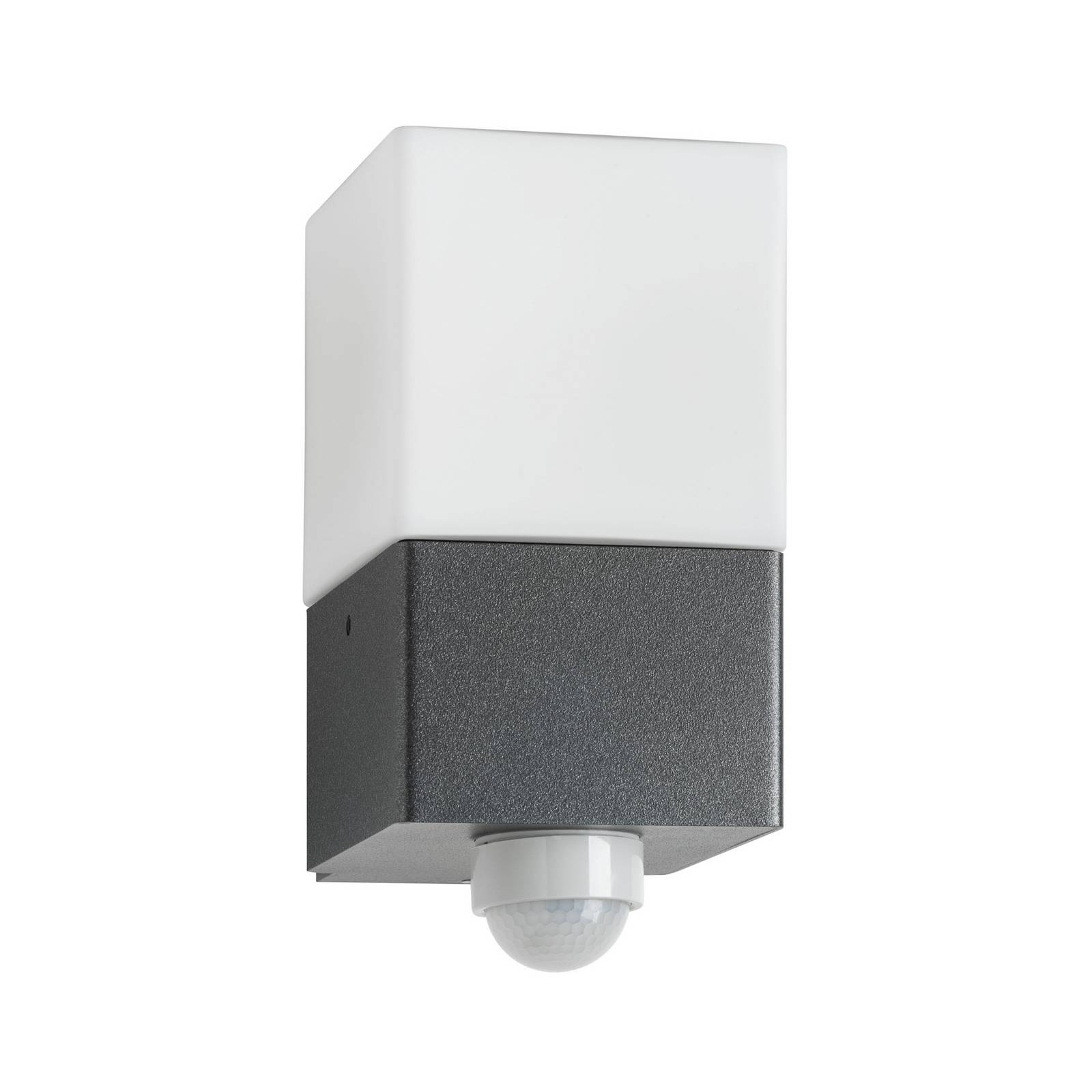 Außenwandleuchte Linus, grafit, Sensor, Edelstahl, Glas, E27 günstig online kaufen