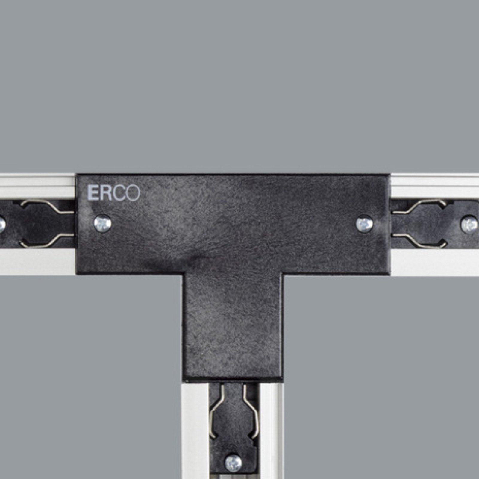 ERCO 3-circuit T connector, PE on the right, black
