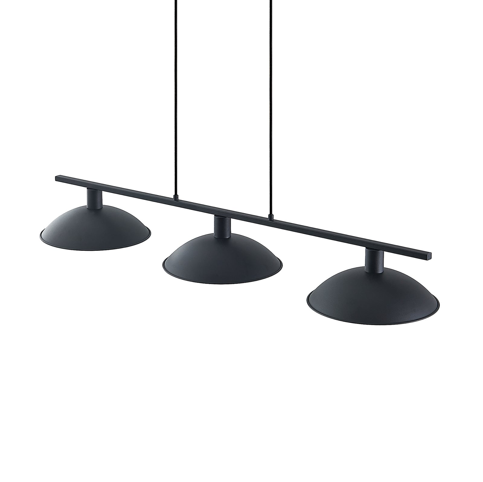 Lindby hanglamp Narisara, 118cm, E14, 3-lamps, zwart-goud Lindby hanglamp Narisara, 118cm, E14, 3-lamps, zwart-goud