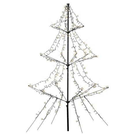 LED-Baum mit Erdspieß, 3-stufig, 420-flg. 200 cm