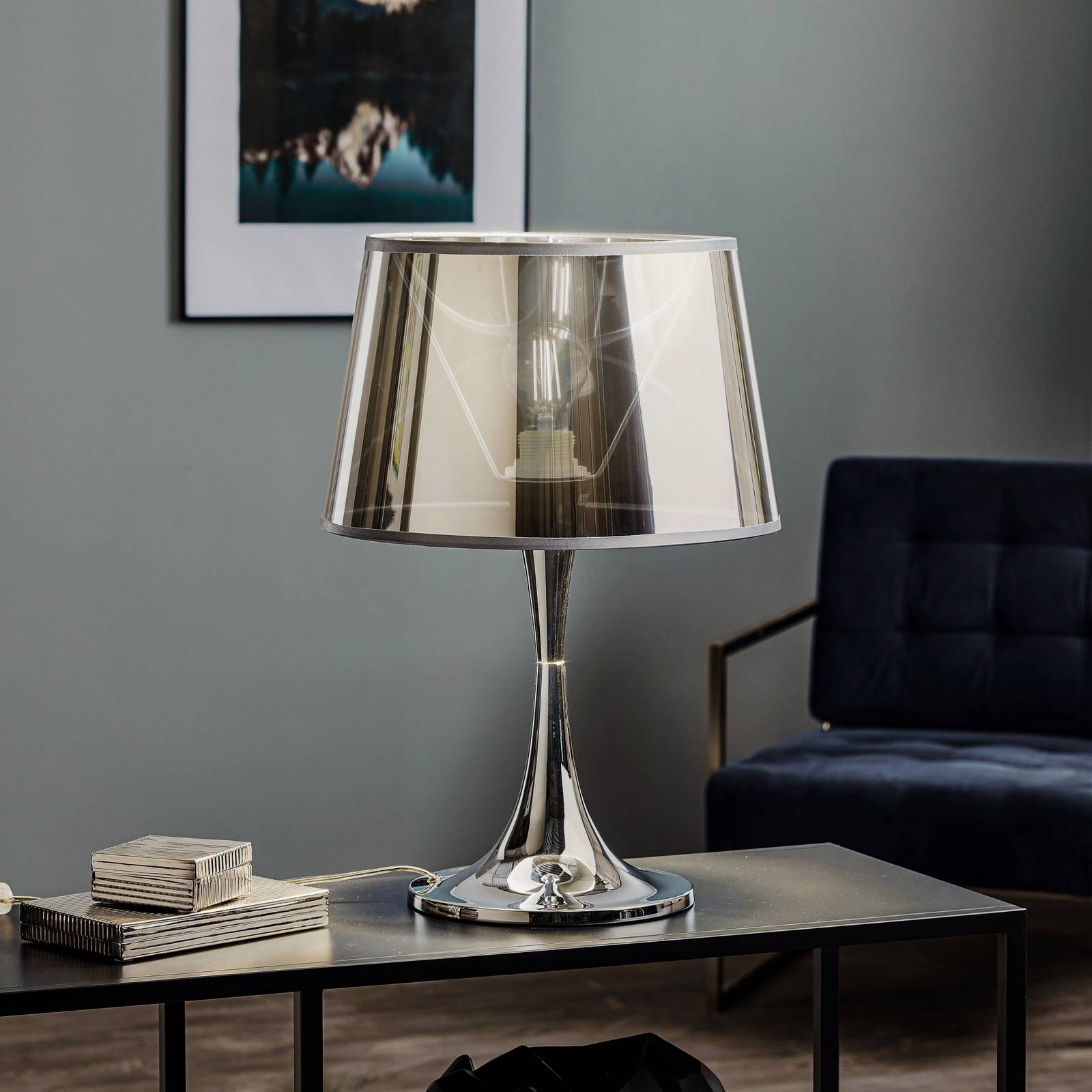 Ideallux asztali lámpa london cromo magassága 48,5 cm