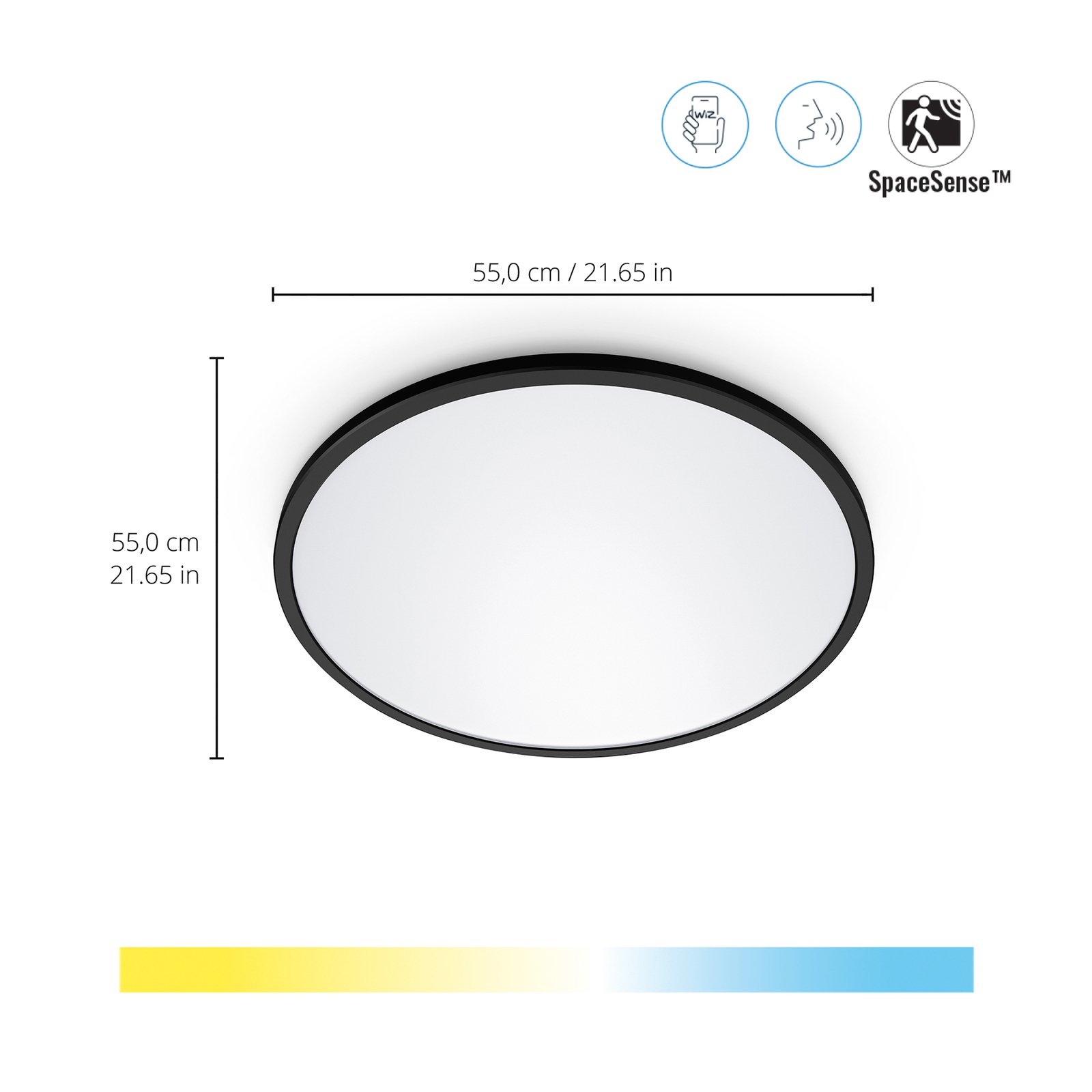 SuperSlim WiZ Deckenleuchte 32W Black - WiZ