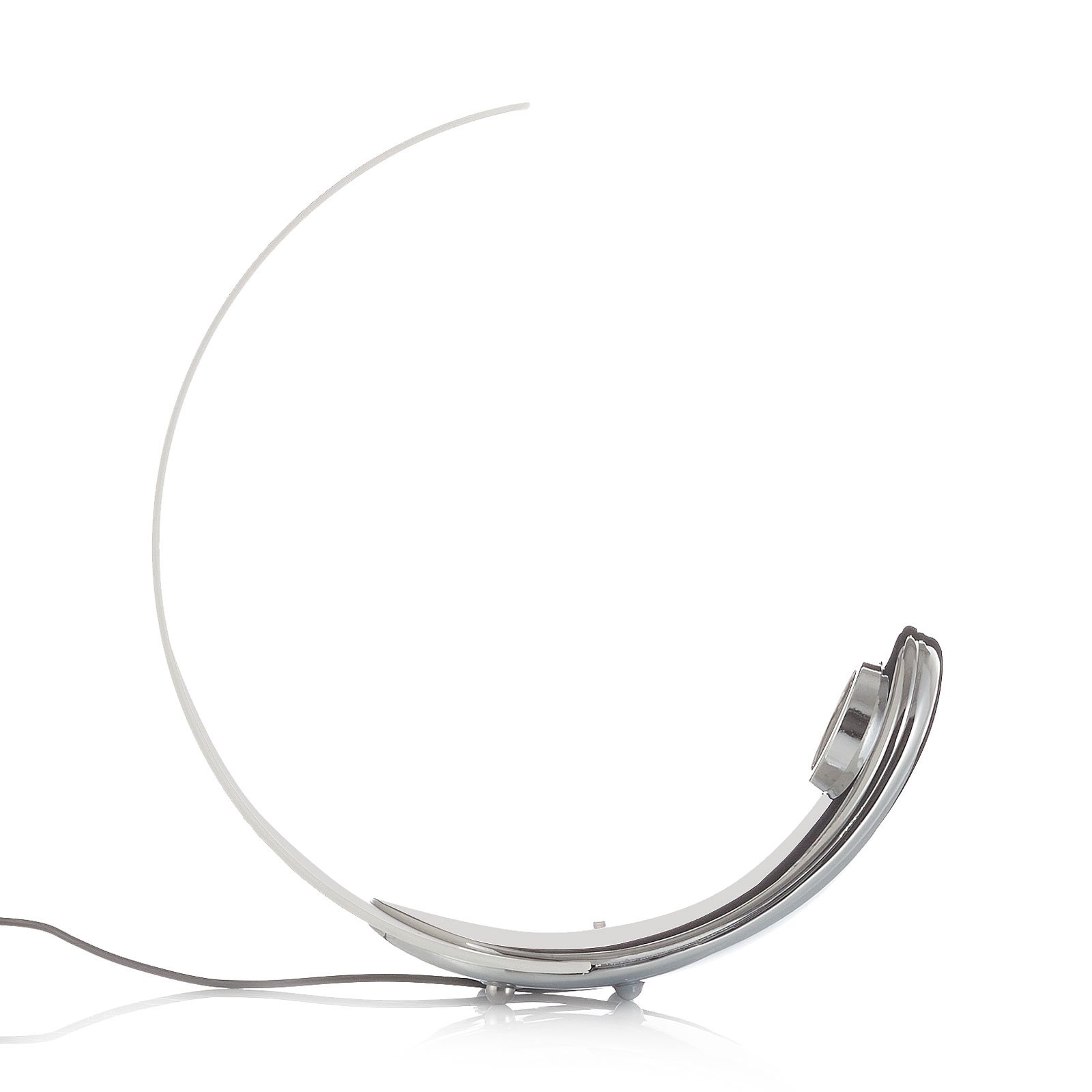 Designová stolní lampa Curl bílá/zrcadlená