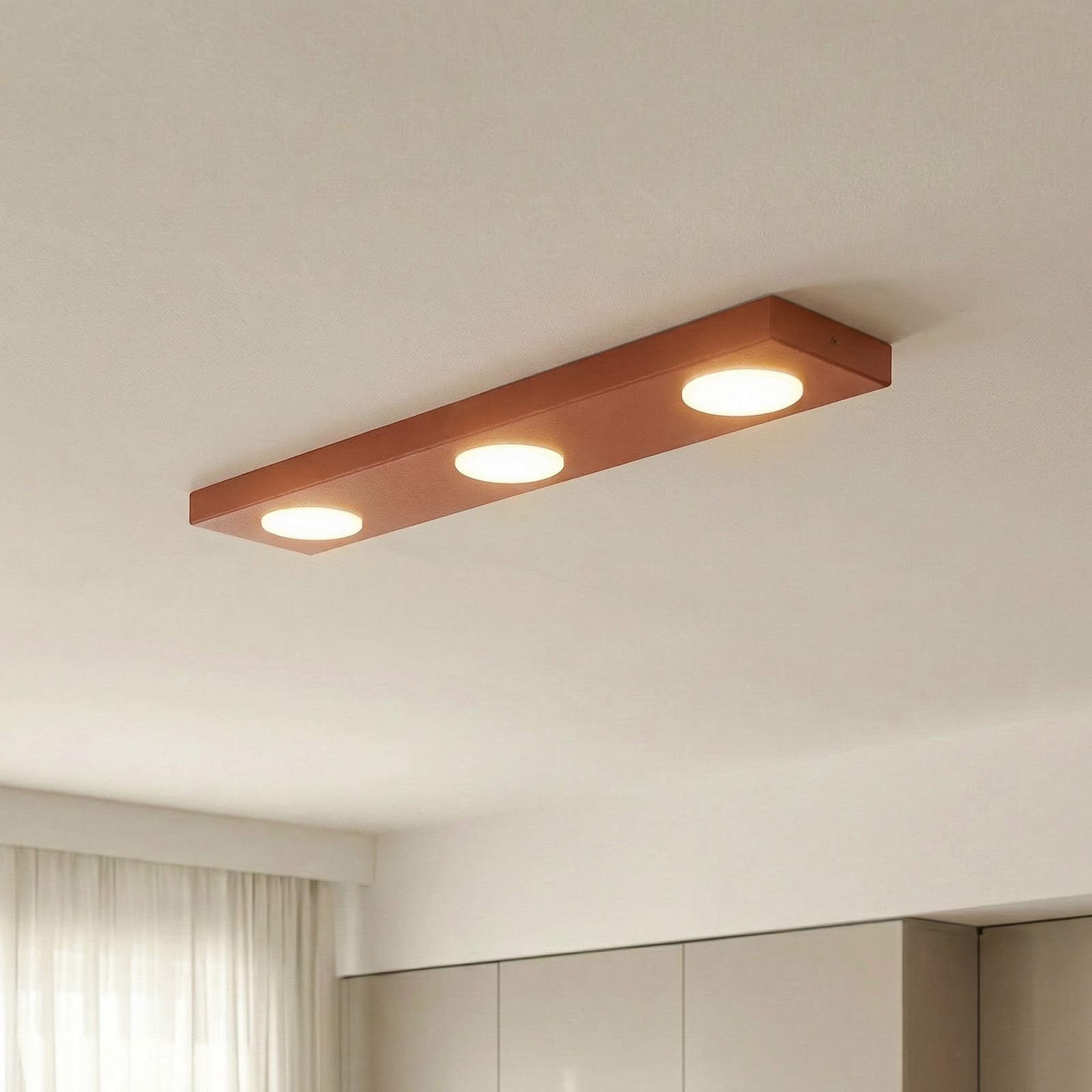 SIGMA Plafonieră Hero roșie 55 x 12 cm 3 becuri metal GX53 - Hol - Modern - roșu