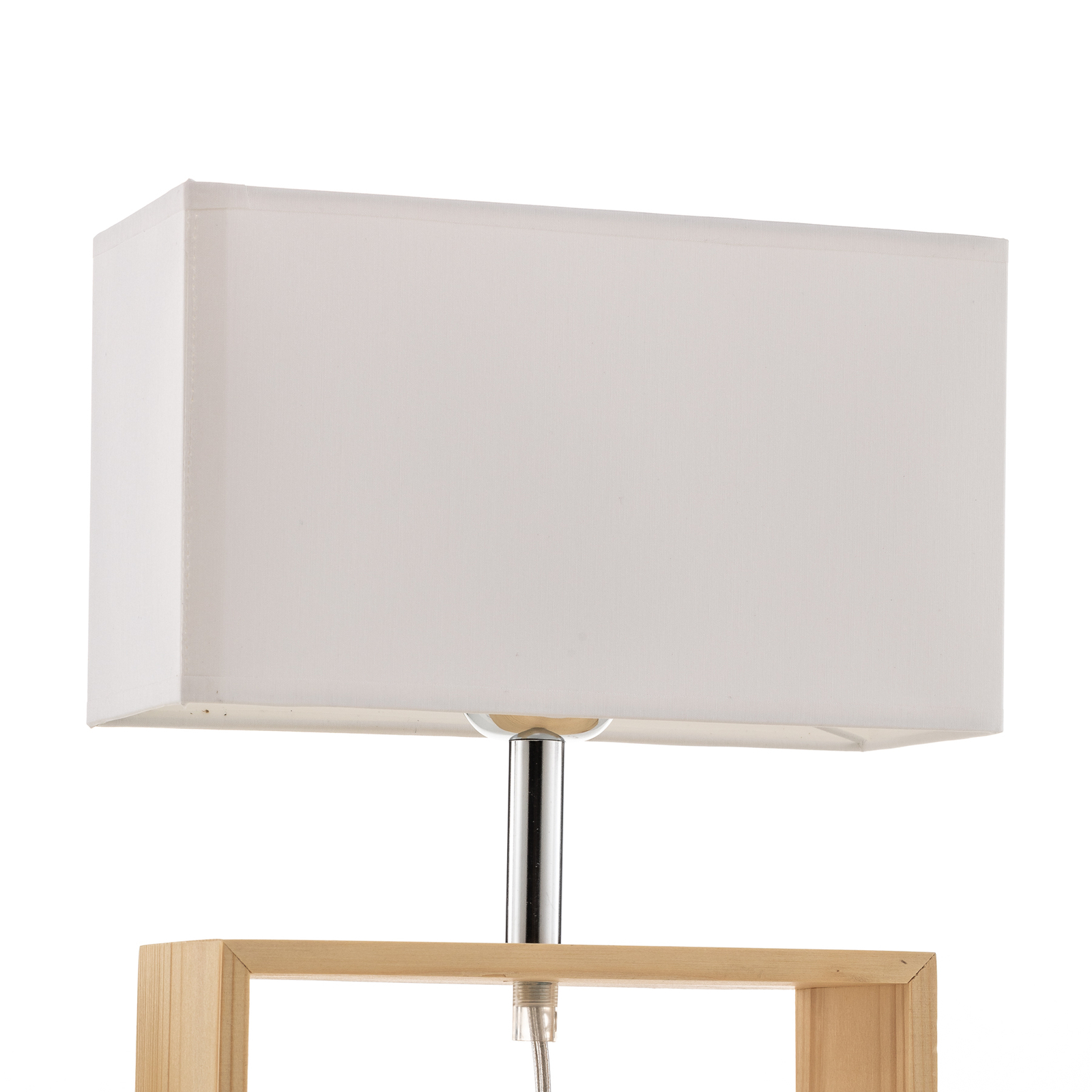 Lámpara mesa Faxa, rectangular, natural/blanca