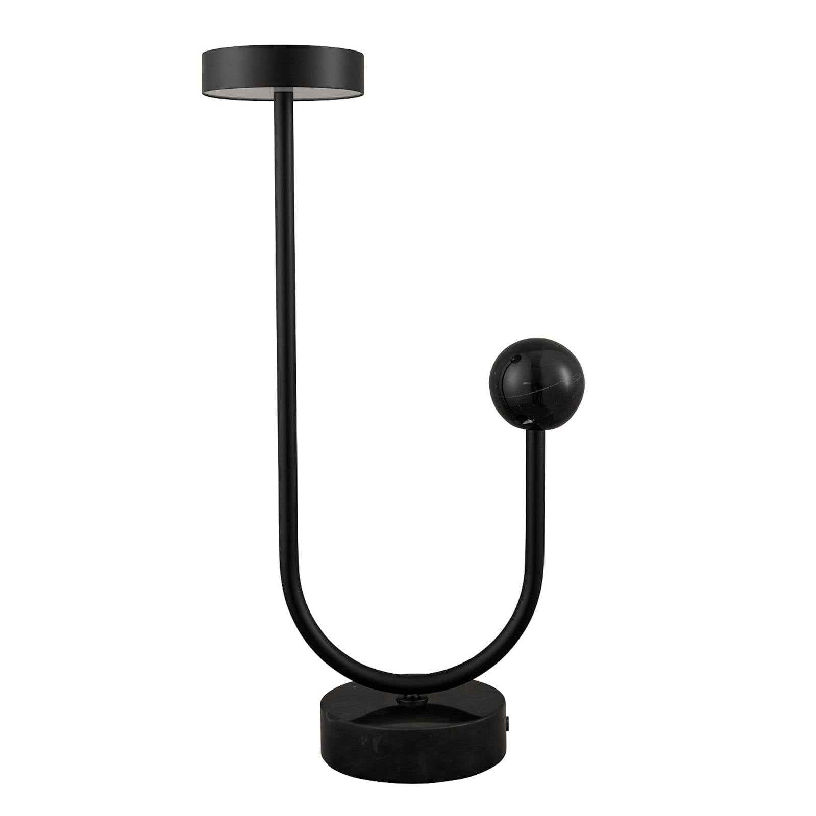 AYTM LED-Tischleuchte Grasil, schwarz, Marmor, Höhe 56 cm