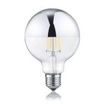 Globe LED bulb E27 7W 2,700K dimmable, half mirror