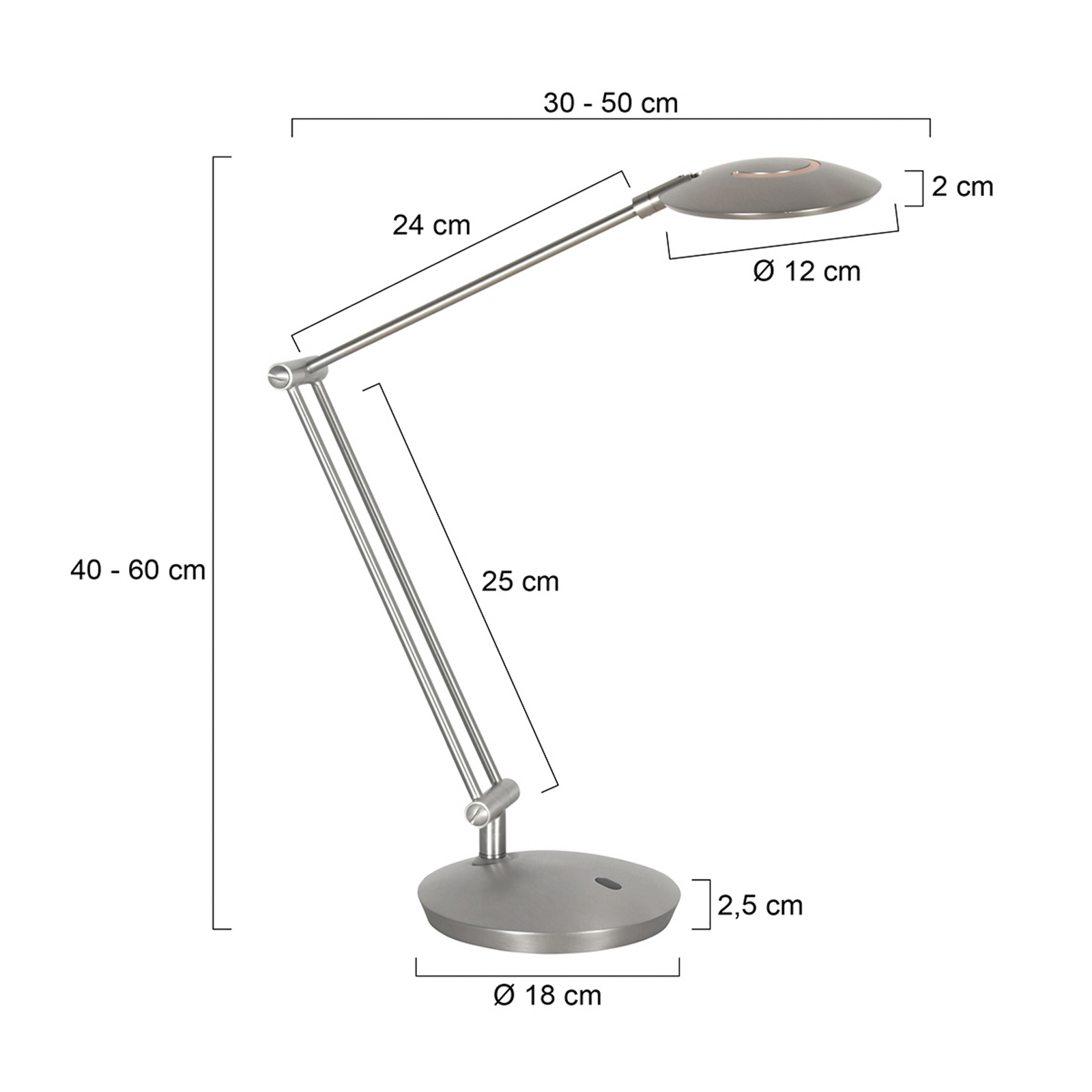 Lampka biurkowa LED Zenith 2, stal, CCT, pilot Lampka biurkowa LED Zenith 2, stal, CCT, pilot