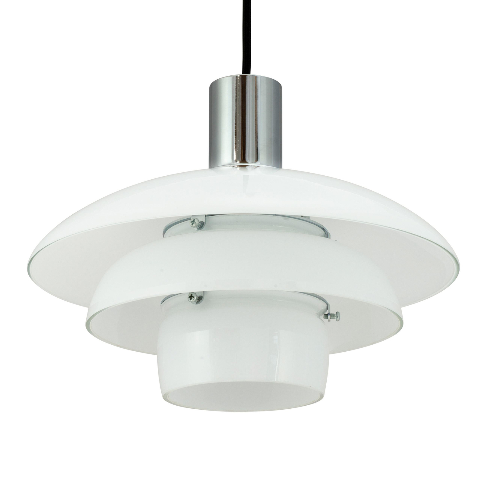 Dyberg Larsen Morph hanging light, opal, Ø 28 cm, glass