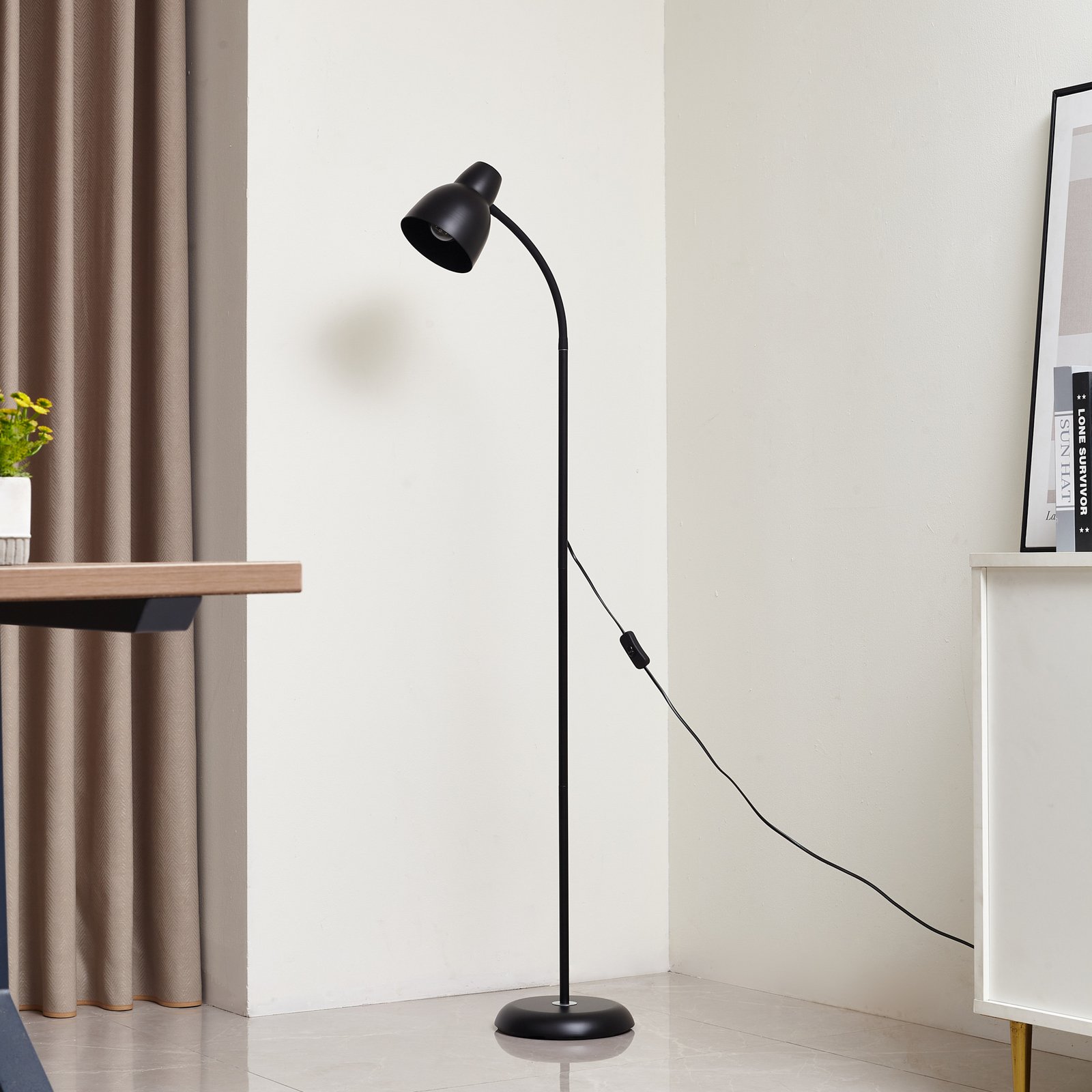 Tebbi Floor Lamp Black - Lindby