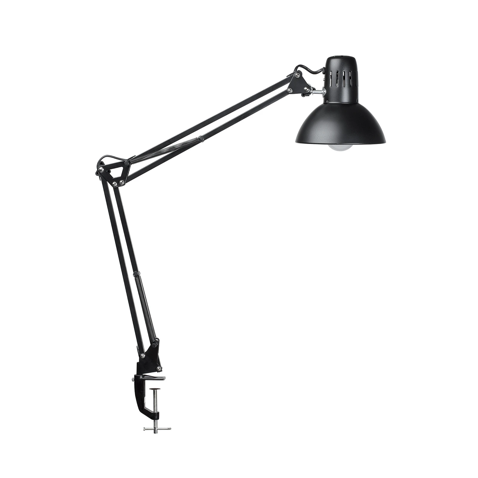 Lampada con morsetto MAULstudy, nera, 44 cm, metallo, E27-LED