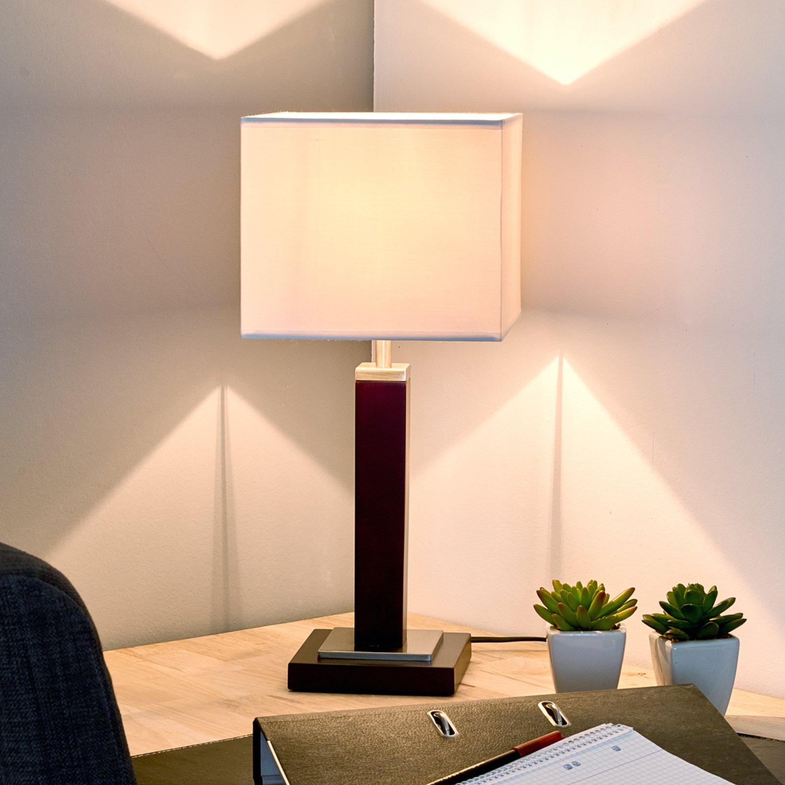 Searchlight Angular table lamp Waverley, 45 cm high, for Living / Dining Room, fabric, metal, E14, 40 W, energy efficiency: A++, H: 45 cm