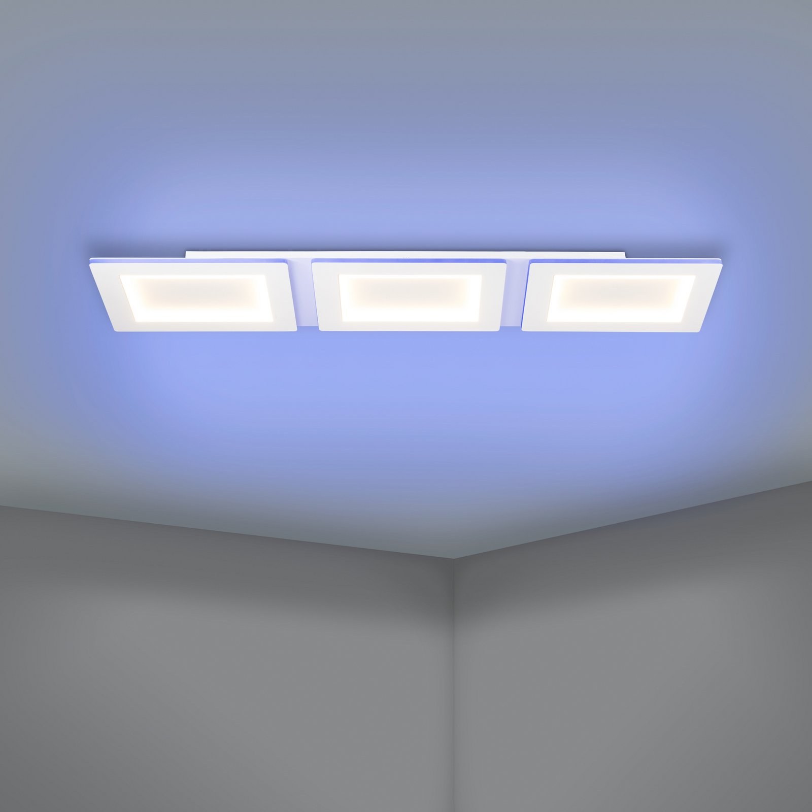 EGLO connect LED ceiling lamp Padrogiano-Z 3-bulb, 120 x 30 cm