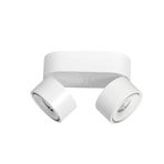 LED ceiling spotlight Fez, white, 2-bulb, metal, swivelling