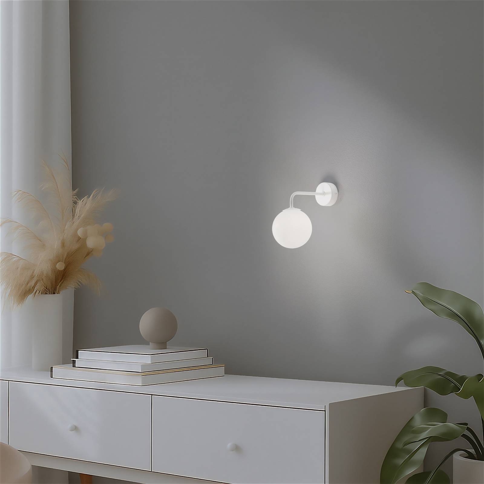 Wandlampe Astral, weiß, Ausladung 22 cm, Stahl/Glas günstig online kaufen