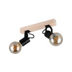 Φωτιστικό οροφής Lynar, μαύρο, ξύλο, μέταλλο, μήκος 31 cm, 2 φτερά.