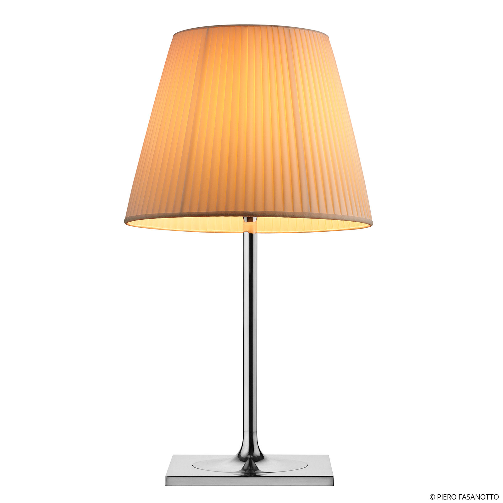 Flos FLOS KTribe T2 table lamp, fabric lampshade, for Living / Dining Room, fabric, polycarbonate, aluminium, E27, 150 W, energy efficiency: A++, H: 69 cm