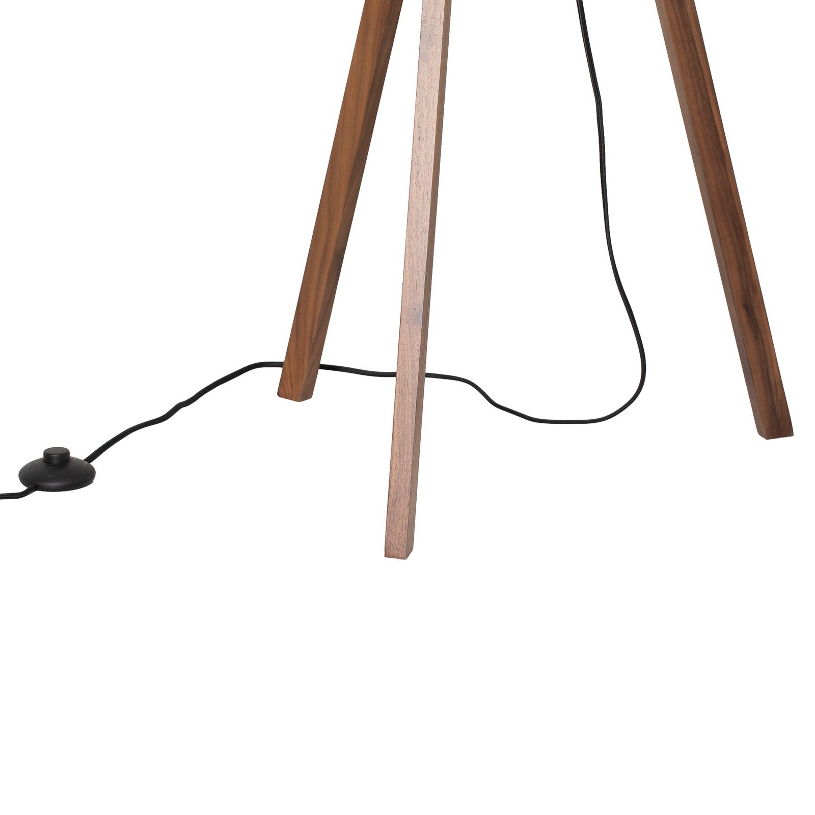 "Lucande" grindų šviestuvas "Auriane", trikojis, juodas, audinys, 160 cm