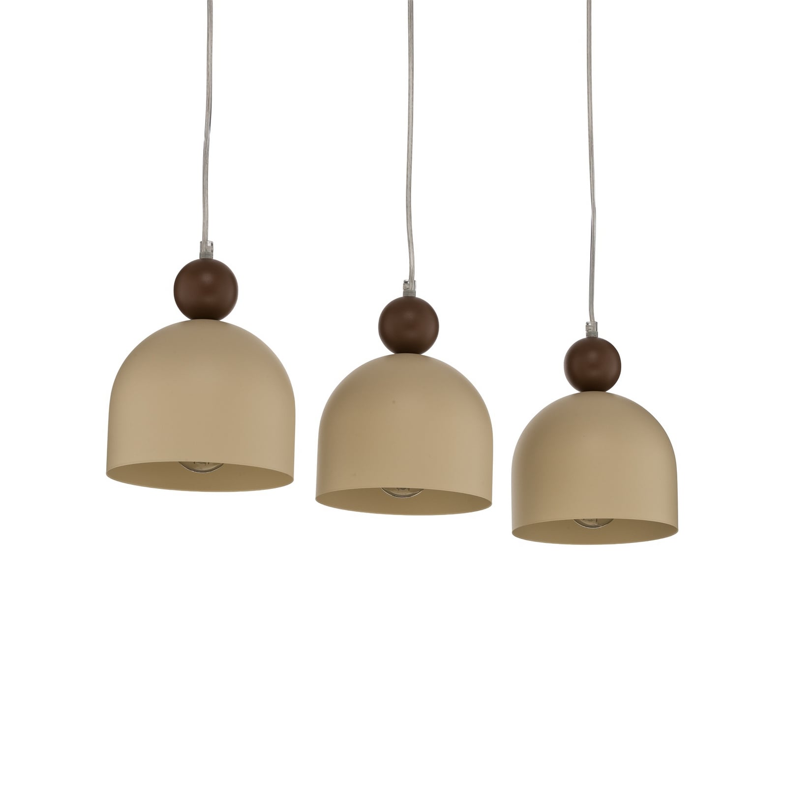 Lampada a sospensione Timon, color taupe/beige, lunghezza 60 cm, metallo, a 3