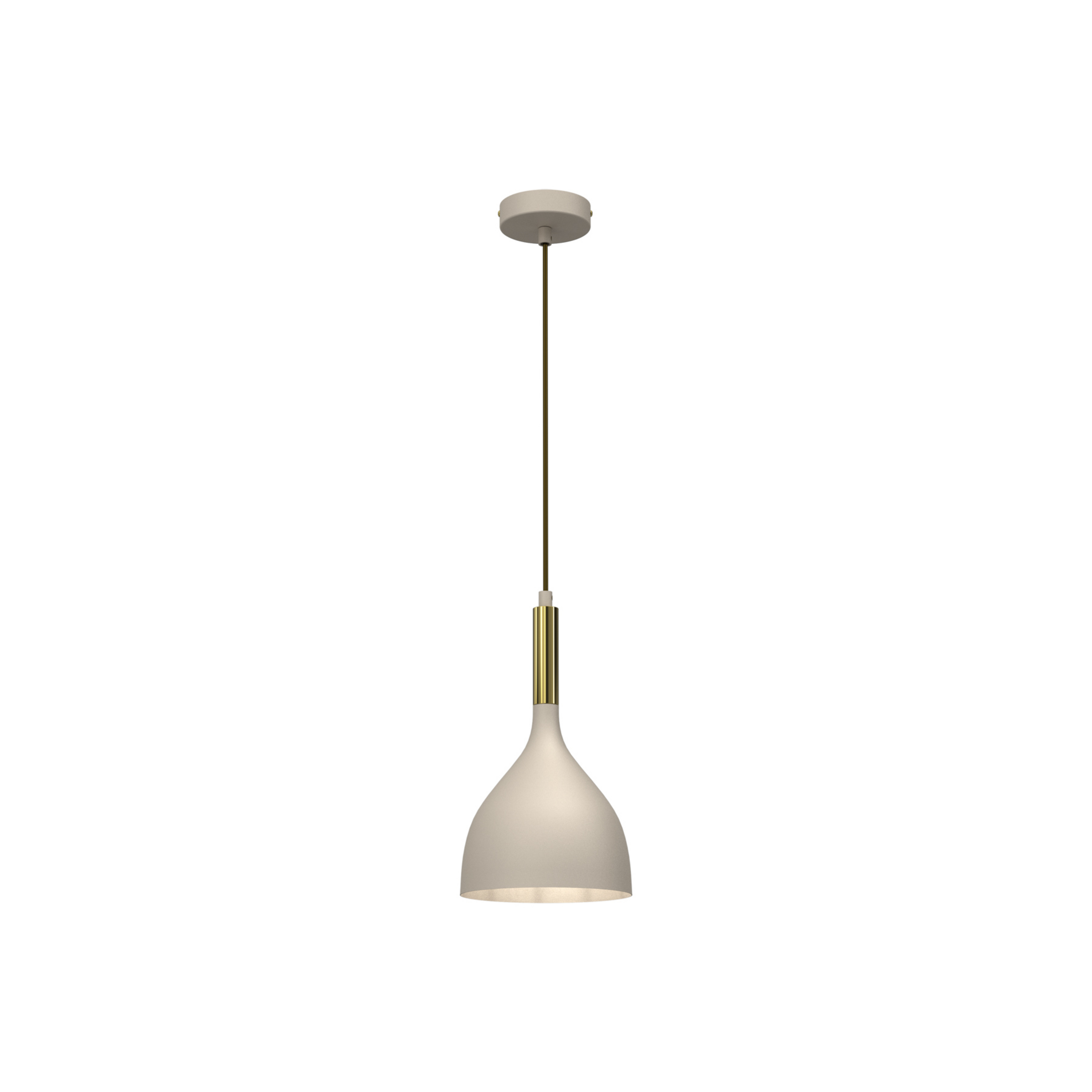 Suspension Noak, à 1 lampe, beige/or, acier