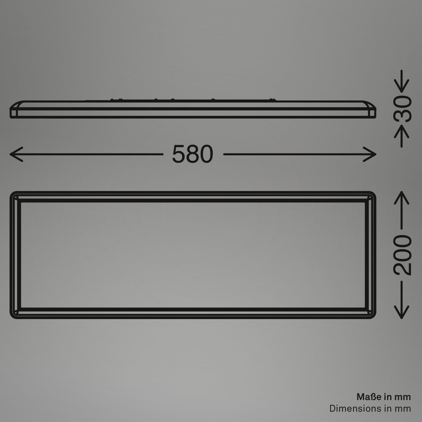 LED surface-mounted panel Slim 58x20cm on/off 4,000K white