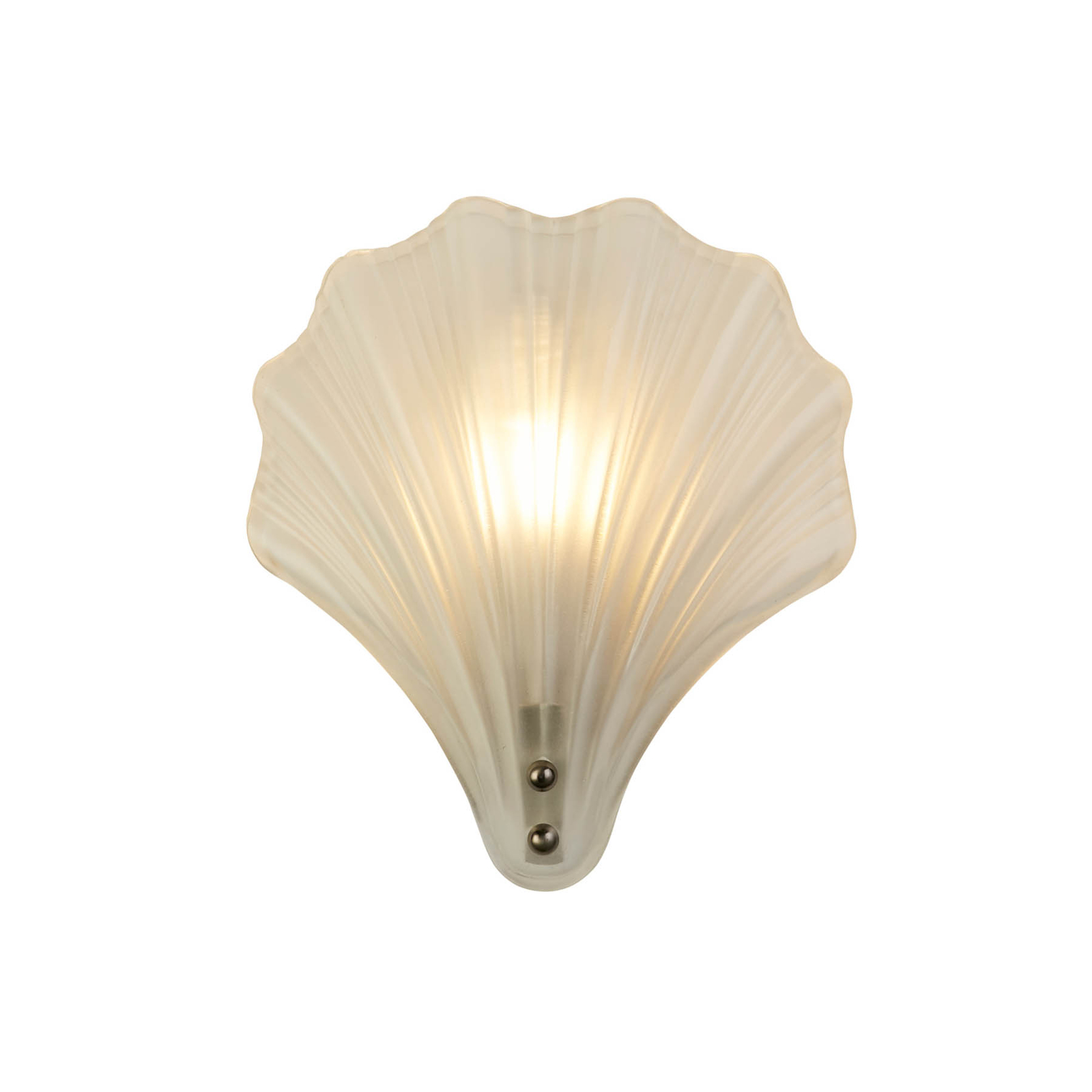 Shell vägglampa, vit satinerad, skalform, glas, IP44