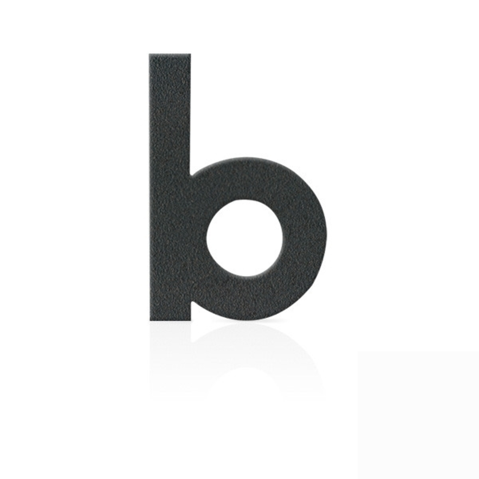 Husnummer i rostfritt stål, bokstaven b, grafitgrå