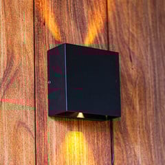 Applique LED esterni Gemini Beams, nero satinato