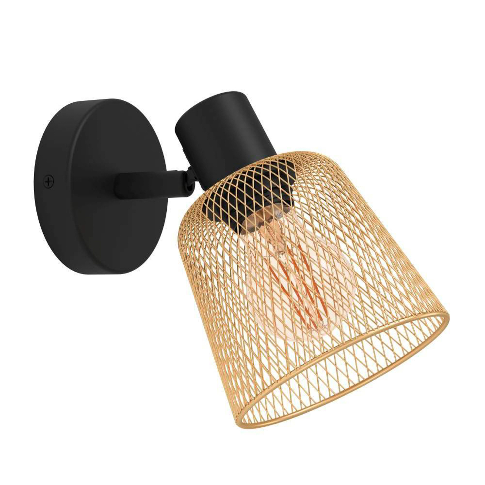 EGLO Coslada wall spotlight, black/brass